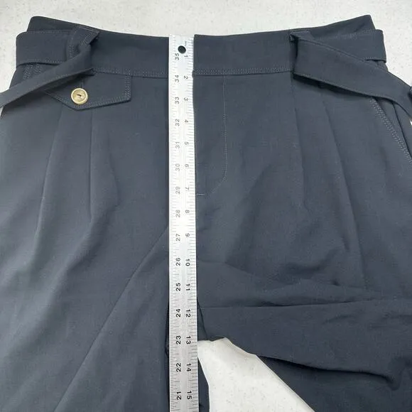Maeve Shorts Womens 8 Pleated Bermuda Trouser Short Belted Navy Old Money EUC