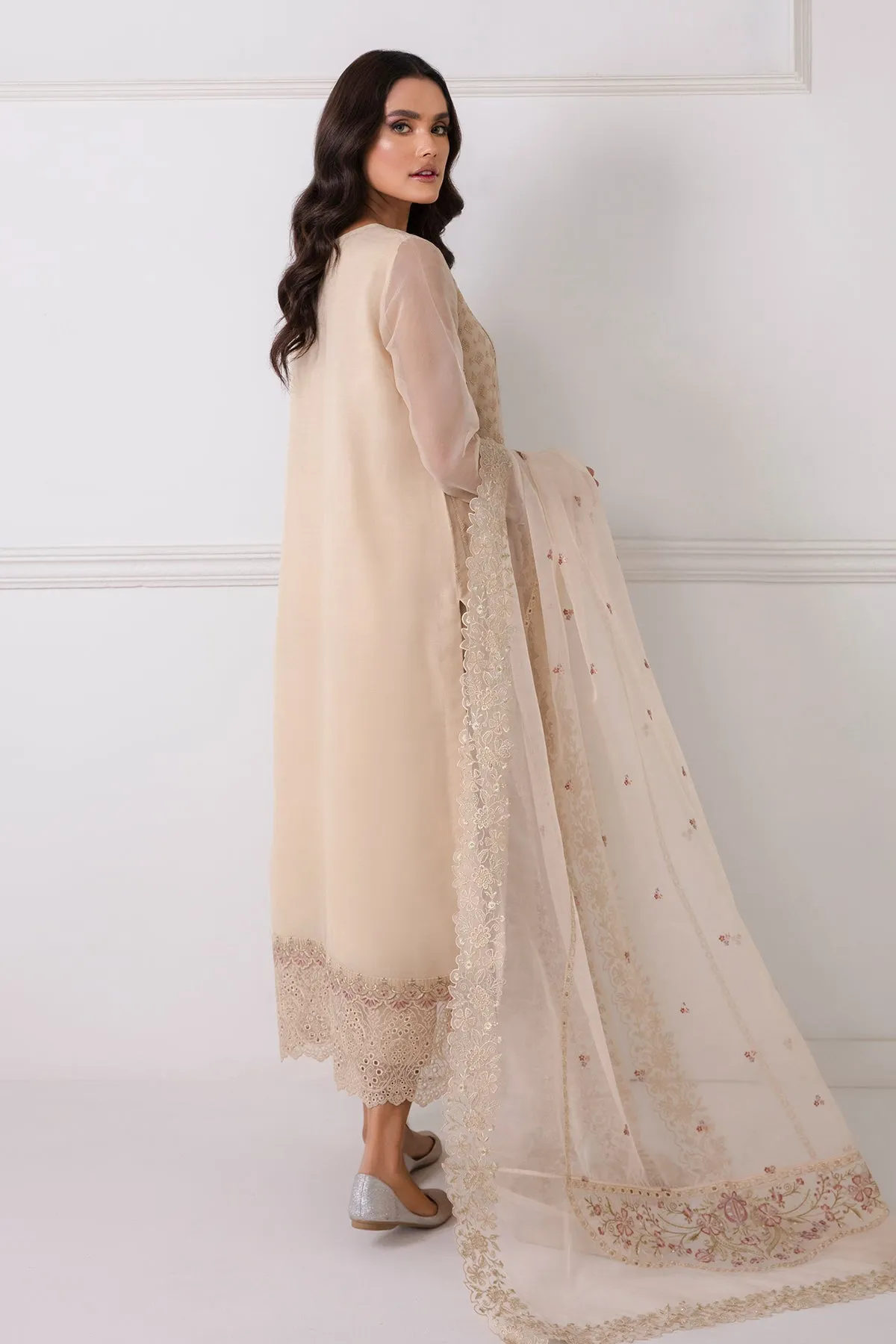 Maria B Pakistani Pink Party Dress In Long Kameez and Capri