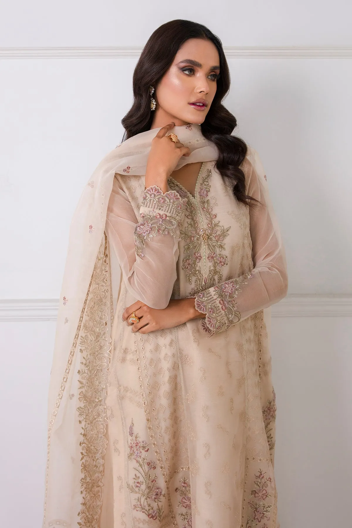 Maria B Pakistani Pink Party Dress In Long Kameez and Capri