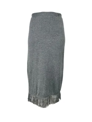 Marina Rinaldi Women's Grey Galateo Knitted Straight Skirt NWT
