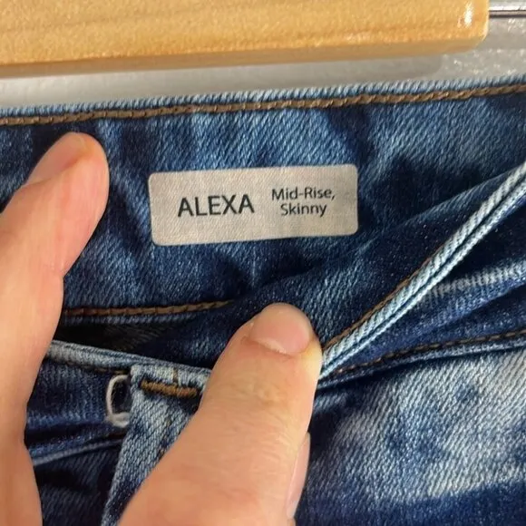 Mavi Jeans Alexa Mid-Rise Skinny Distressed Jeans