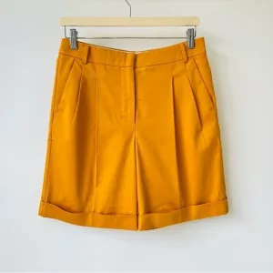 MaxMara burnt orange Highrise Bermuda pleated front shorts