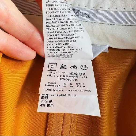 MaxMara burnt orange Highrise Bermuda pleated front shorts