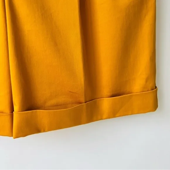 MaxMara burnt orange Highrise Bermuda pleated front shorts