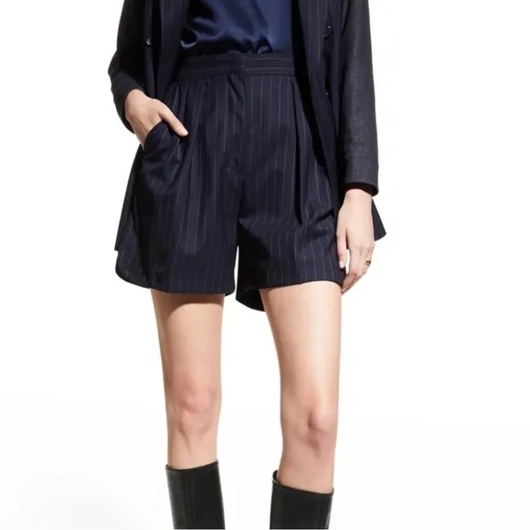MaxMara burnt orange Highrise Bermuda pleated front shorts