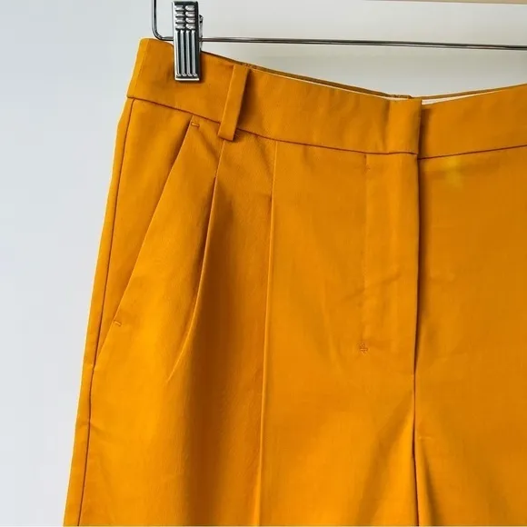 MaxMara burnt orange Highrise Bermuda pleated front shorts