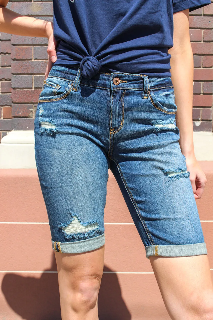 Mid Rise Bermuda Shorts