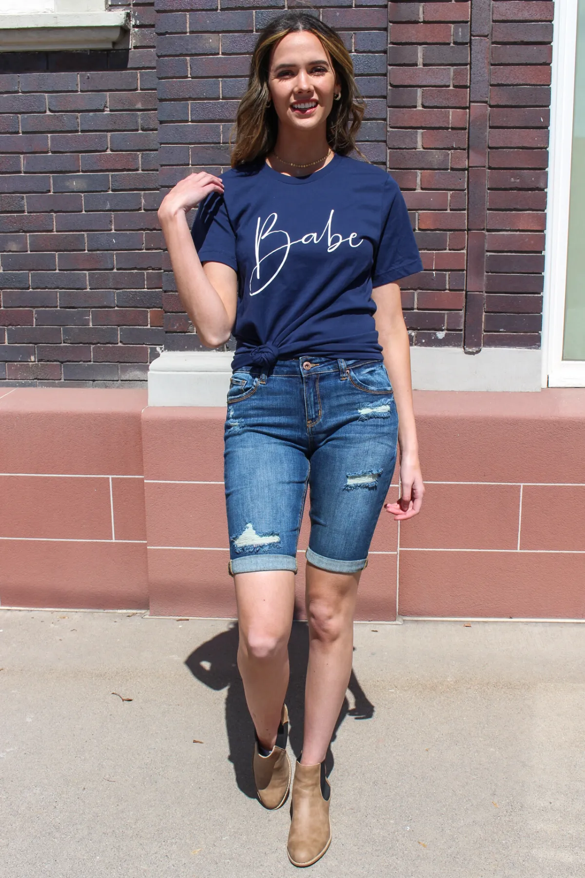 Mid Rise Bermuda Shorts