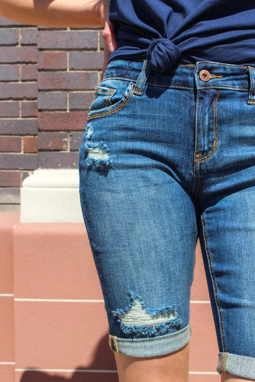 Mid Rise Bermuda Shorts