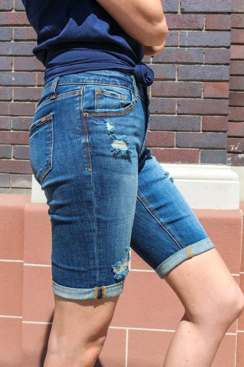 Mid Rise Bermuda Shorts