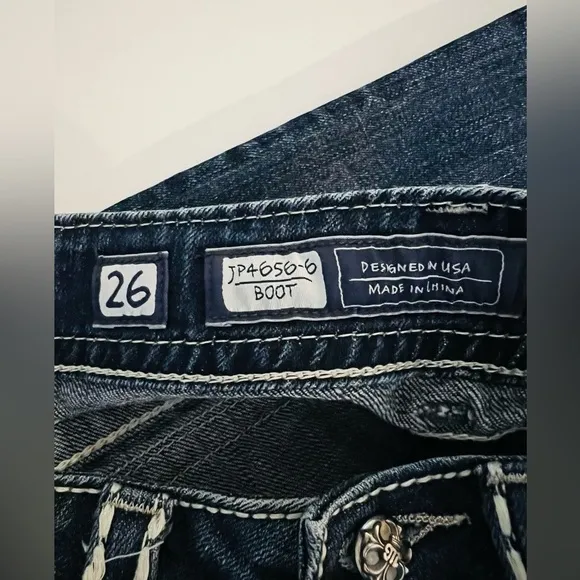 Miss Me bootcut JP4656-6 jeans stretch sequins sz 26 retro Y2K low rise