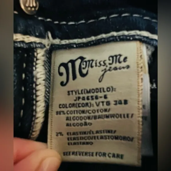 Miss Me bootcut JP4656-6 jeans stretch sequins sz 26 retro Y2K low rise
