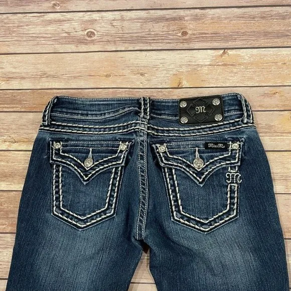 Miss Me J55014B53 Boot Cut Jeans Dark Wash Flap Pocket