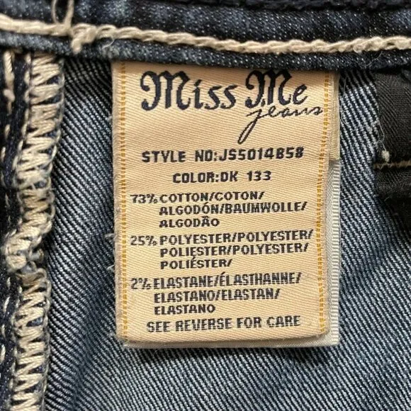 Miss Me J55014B53 Boot Cut Jeans Dark Wash Flap Pocket