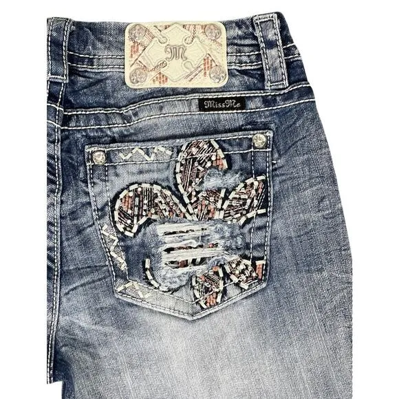 Miss Me Mid Rise Easy Boot Jeans Medium Blue Size 29 Western Cowgirl Y2K Cowgirl
