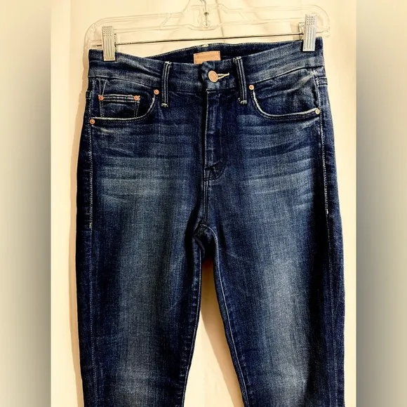Mother “The Looker Ankle Fray” High Rise Skinny Jeans With Frayed Hems Size 24