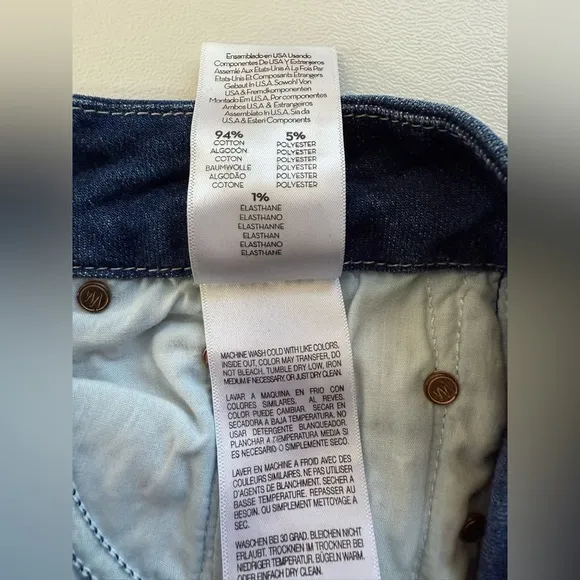 Mother “The Looker Ankle Fray” High Rise Skinny Jeans With Frayed Hems Size 24