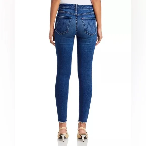 Mother “The Looker Ankle Fray” High Rise Skinny Jeans With Frayed Hems Size 24