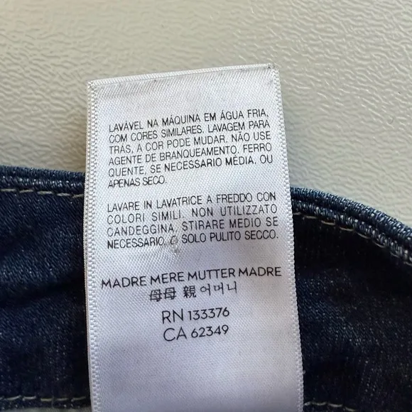 Mother “The Looker Ankle Fray” High Rise Skinny Jeans With Frayed Hems Size 24