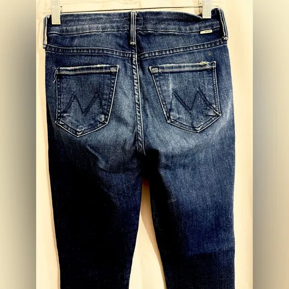 Mother “The Looker Ankle Fray” High Rise Skinny Jeans With Frayed Hems Size 24