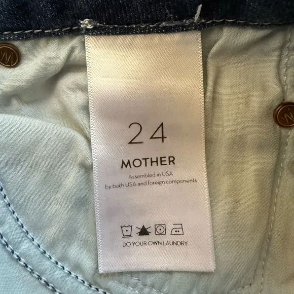 Mother “The Looker Ankle Fray” High Rise Skinny Jeans With Frayed Hems Size 24