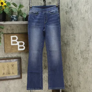 MOTTO Women's Stretch Denim Pull On Boot Cut Jeans Indigo Wash 4