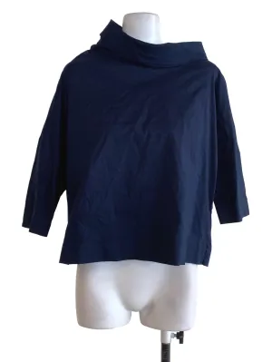 Navy Blue Turtle Neck Top