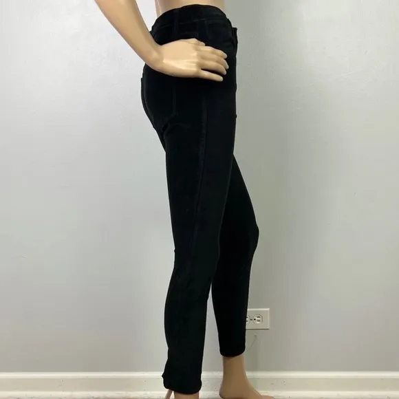 NEW FRAME REVOLVE BLACK VELVET HIGH-WAISTED SKINNY JEANS