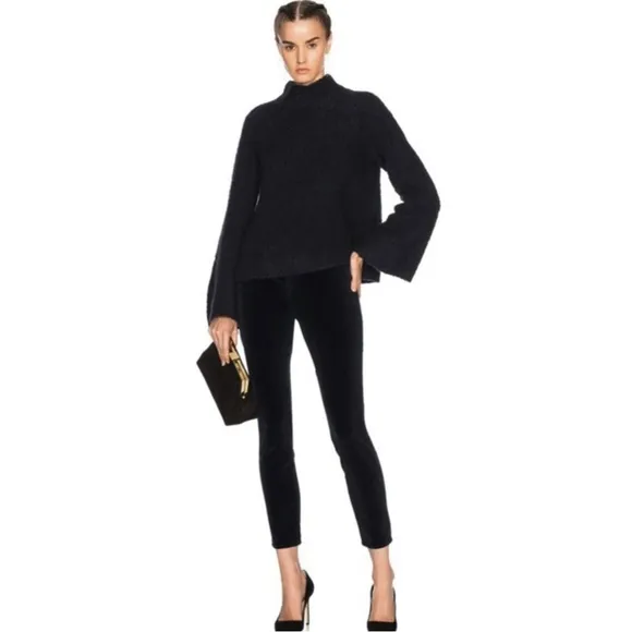NEW FRAME REVOLVE BLACK VELVET HIGH-WAISTED SKINNY JEANS