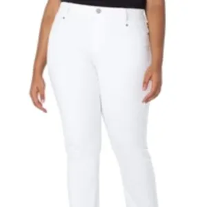 NEW Liverpool Gia Glider Slim Pull-On Skinny Jeans in Bright White Size 18W
