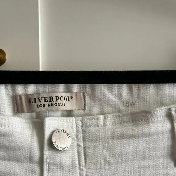NEW Liverpool Gia Glider Slim Pull-On Skinny Jeans in Bright White Size 18W