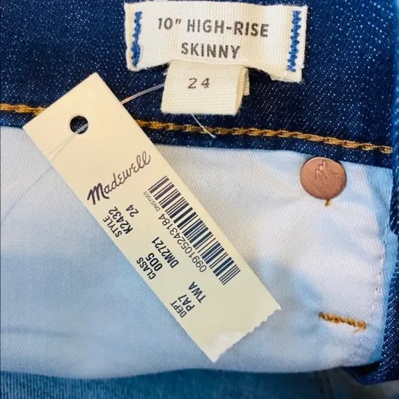NEW Madewell 10&quot; High Rise Skinny Jean Tarren 24