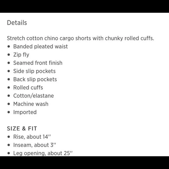 NWT Joie Xandria cargo shorts. Size 12