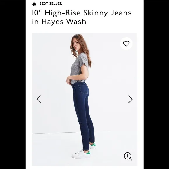 NWT Madewell “10 high rise skinny jeans