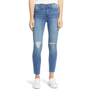 NWT Madewell 9” Mid Rise Skinny Jeans Destroyed