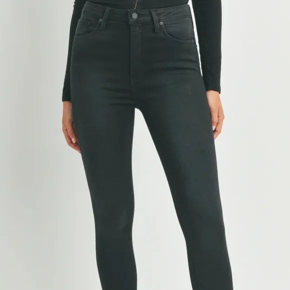 NWT Women's Just USA Washed Black High Rise Skinny Jeans