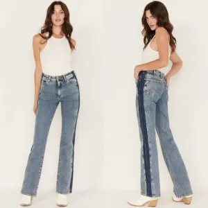 NWT Wrangler Westward 626 Bootcut Jeans Two Tone Side Stripe Size 31 x 30