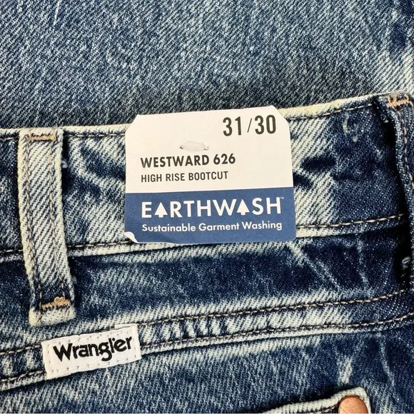 NWT Wrangler Westward 626 Bootcut Jeans Two Tone Side Stripe Size 31 x 30