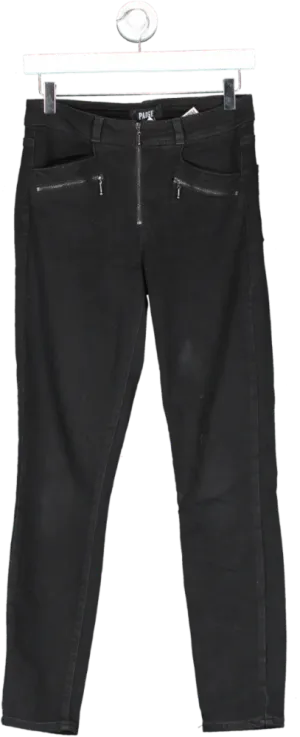 PAIGE Black Transcend Foster Zip High Rise Ankle Skinny Jeans W27