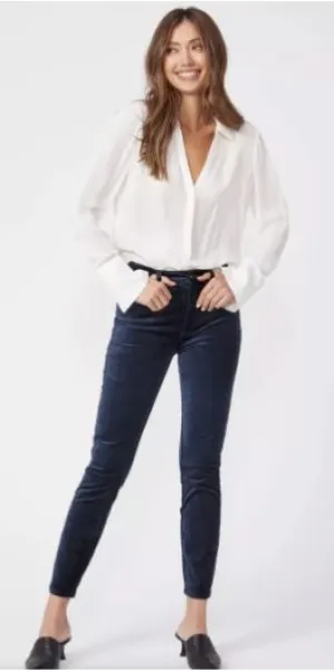 Paige - Hoxton Ankle Velvet Jeans - Deep Navy
