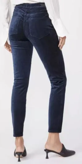 Paige - Hoxton Ankle Velvet Jeans - Deep Navy