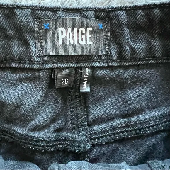 PAIGE Robbie High Rise Slim Bermuda Shorts in Black, 26
