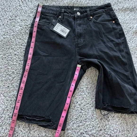PAIGE Robbie High Rise Slim Bermuda Shorts in Black, 26