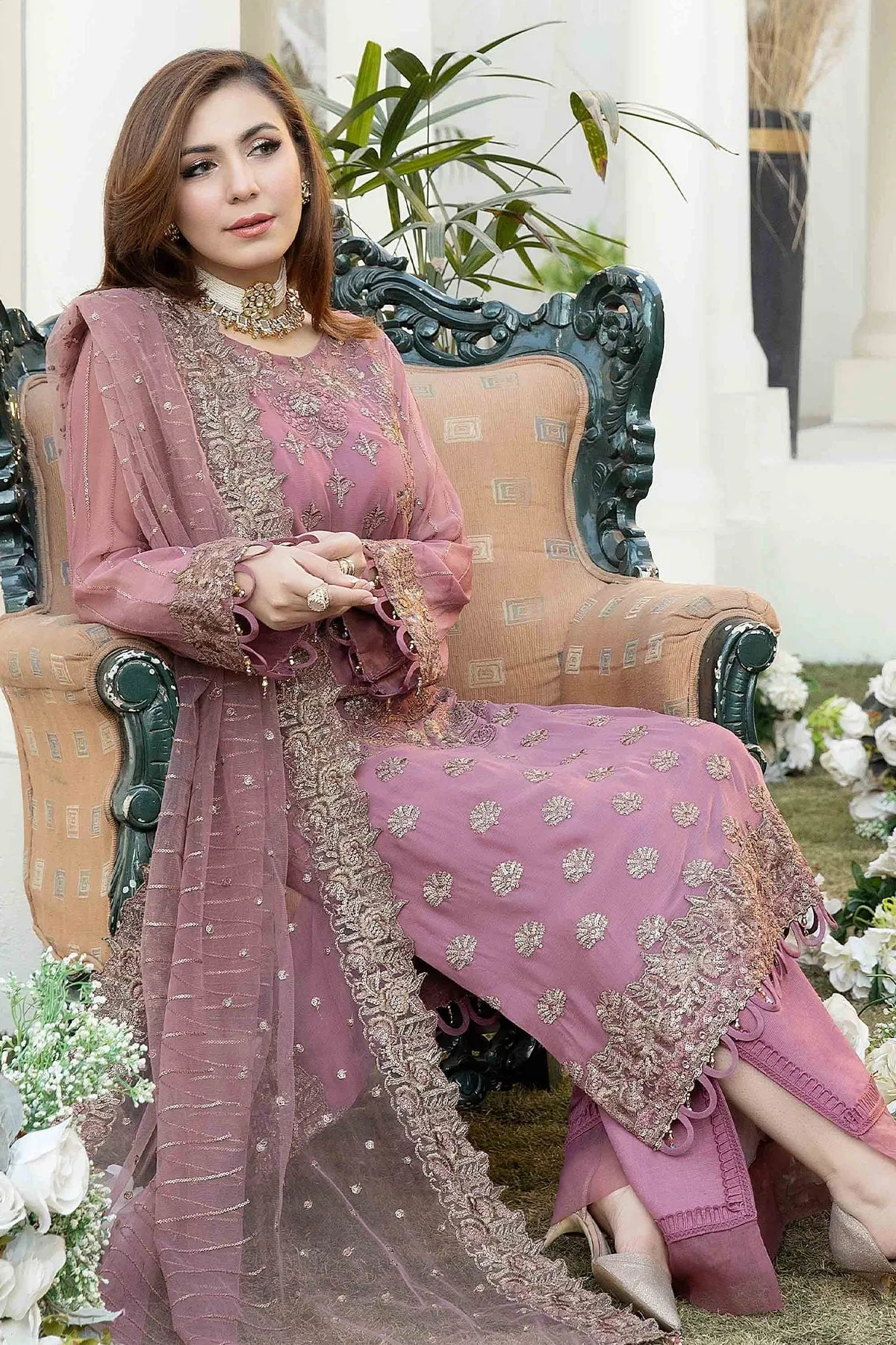 Pakistani Embroidered Kameez Trousers Wedding Dress