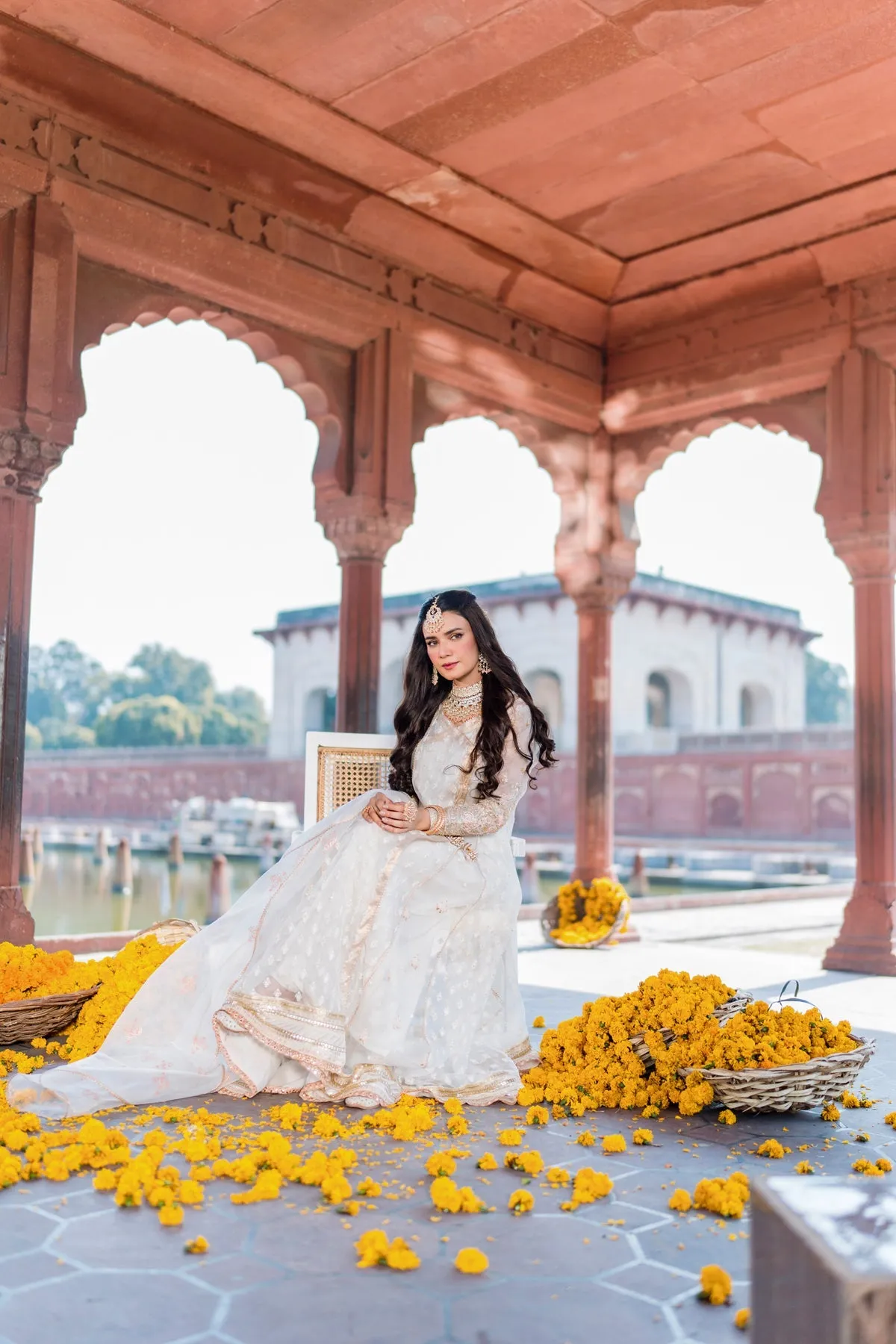 Pakistani Wedding Dress in Angrakha Frock Trouser Style