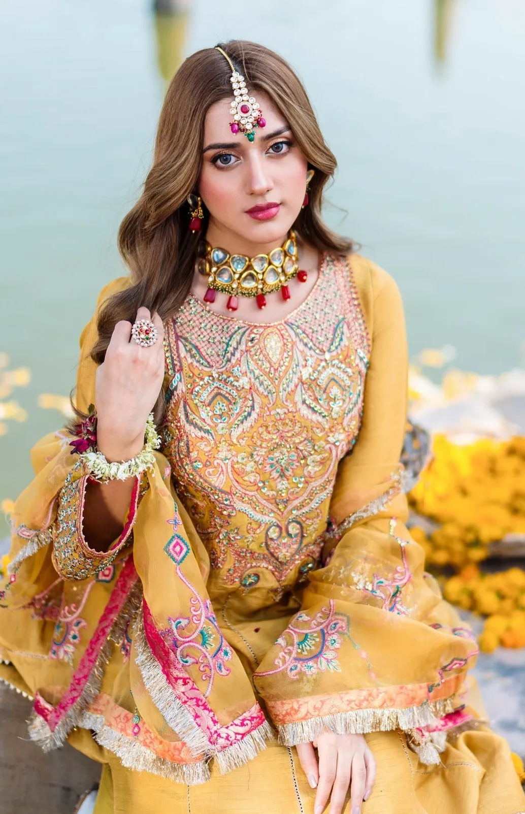 Pakistani Wedding Dress in Frock and Trouser Style