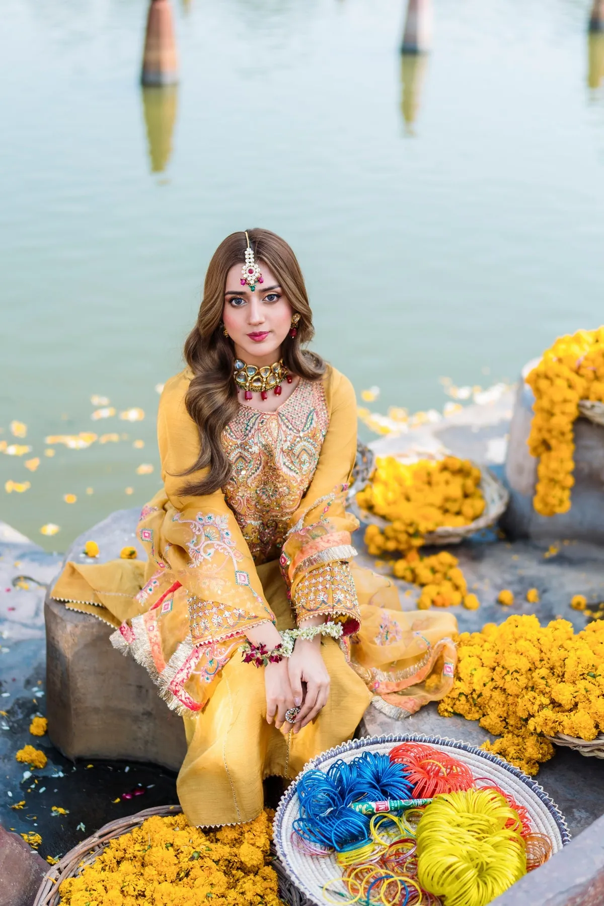 Pakistani Wedding Dress in Frock and Trouser Style