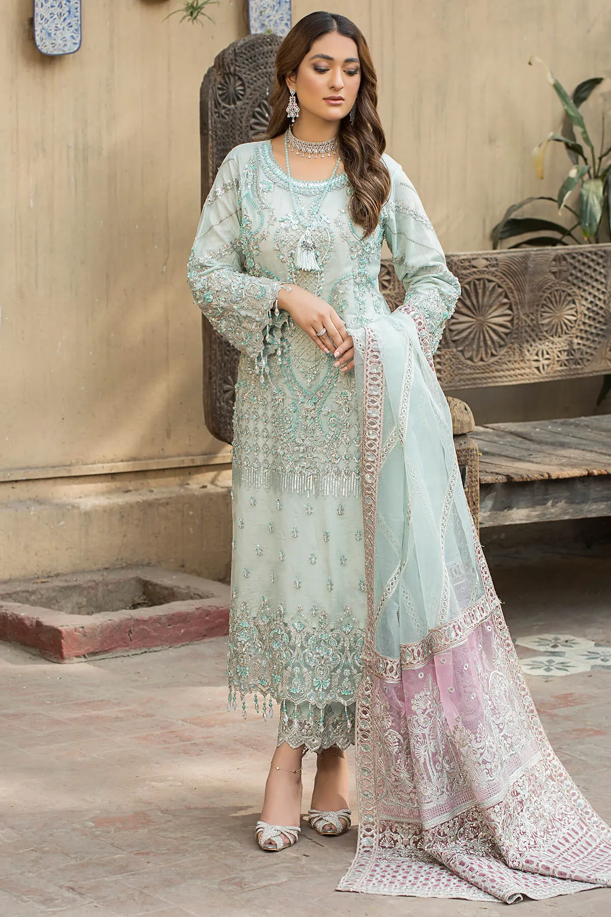 Pakistani Wedding Dress in Kameez and Trouser Style