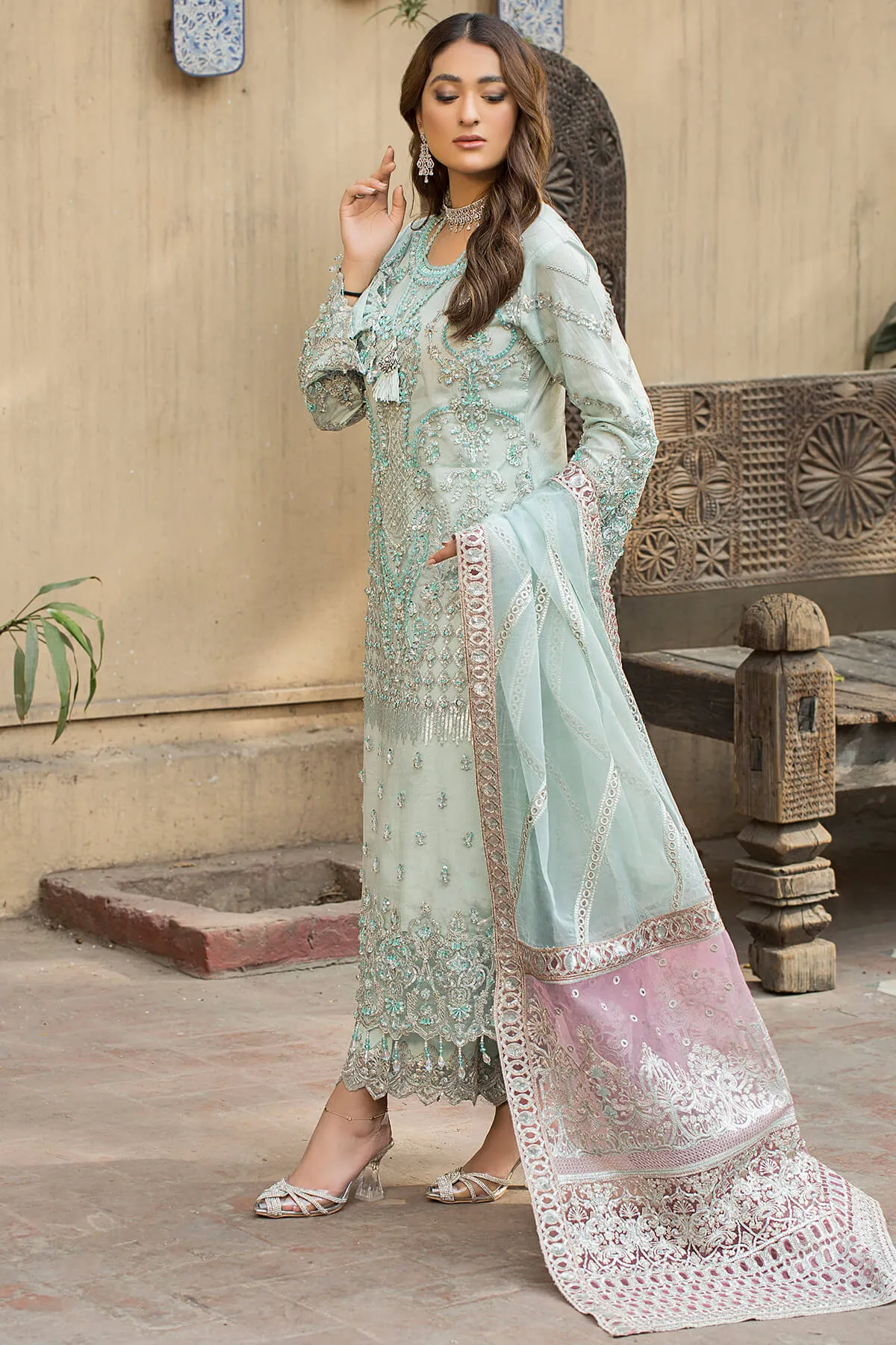 Pakistani Wedding Dress in Kameez and Trouser Style