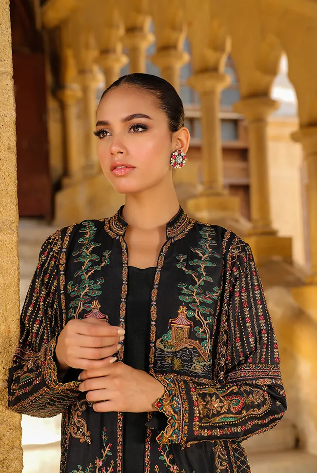 Pakistani Wedding Dress in Open Jacket Trouser Style
